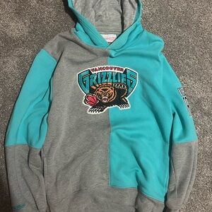 Mitchell & Ness Teal and Gray Hoodie